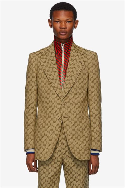 gucci beige suit|Gucci men's evening suits.